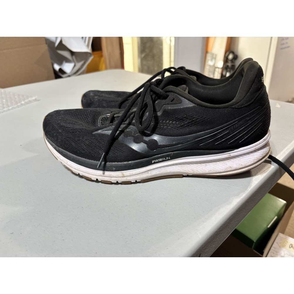 Mens 11.5 - Saucony Ride 14 Gray Black Running Shoes‎ Sneakers